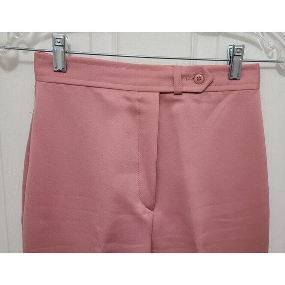 Vtg 70s Bronson of California 2 Piece Pant/Blazer Suit Set Solid Pink Size 5/6 - Picture 9 of 12